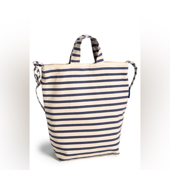 Baggu snap canvas duck bag in blue and white stripe - Picture 1 of 11